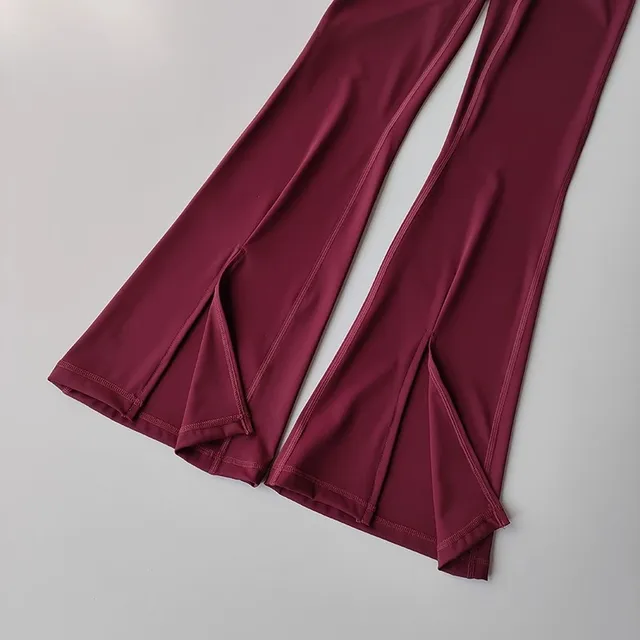 Women's Gym Leggings Slim Yoga Pants High Waist Wide leg Pants Sports bell bottoms Breathable Bell bottom flared Yoga Leggings