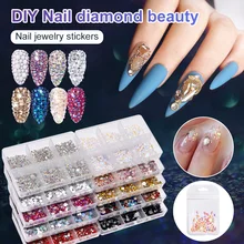 

Multi-size Nail Crystal Rhinestones AB Flat Back Glitter Strass Charms Nail Art Decoration DIY Manicure Tool