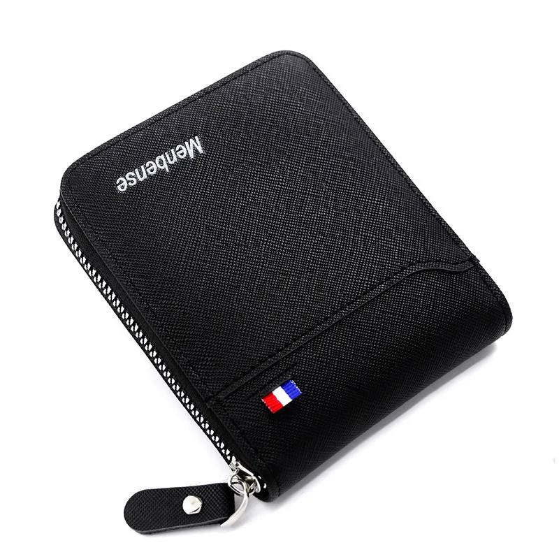 mens wallet New Men's Short Korean Style Zipper Bag Coin Pocket Card Holder Party Bag Credit Card Holder Rfid