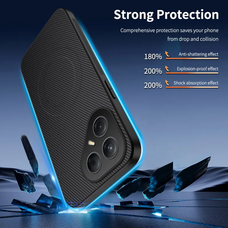 Carbon Fiber Pattern Magnetic Charger Hard Back Phone Case