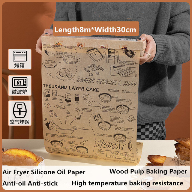 Disposable Paper Liners For Air Fryer Cheesecake Baking Oilpaper Oven Bakeware Pad Parchment Wood Pulp Steamer Paper