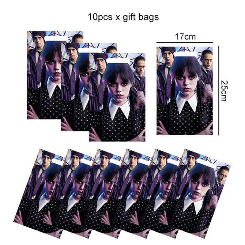 thumbnail image 1 of Decoración para fiesta de cumpleaños de la película Miércoles Addams, pancarta, globos, vajilla, suministros para eventos festivos, decoración del hogar, tazas, fondo, 1 of 5