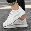 High Quality Men Casual Shoes Cow Leather Mens Sneakers Handmade Breathable Mens Loafer Luxury Brand New White Skate Shoes Man 3