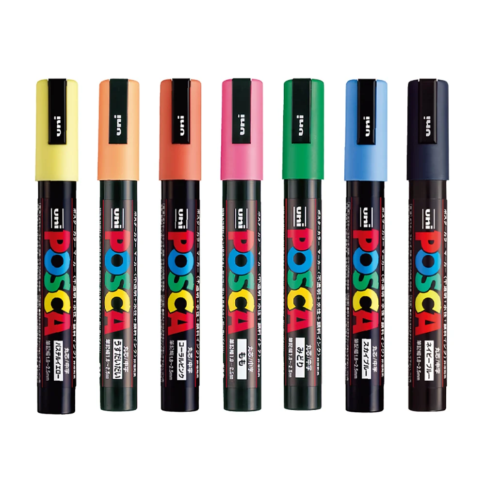 Uni Pc-5m Pop Posca Marker 1.8-2.5mm Waterborne Advertising Poster/graffiti  Marker Characters Bright And Colorful Highlighter - Art Markers - AliExpress