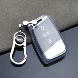 Transparent TPU Car Key Case Cover with Keychain Accessories (Transparent set 1)
