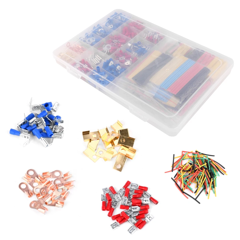 

678PCS Heat Shrink Tubing Sleeve Kit Automotive Wire Terminals Insulated Crimp Connectors Spade Set Kit with Pliers
