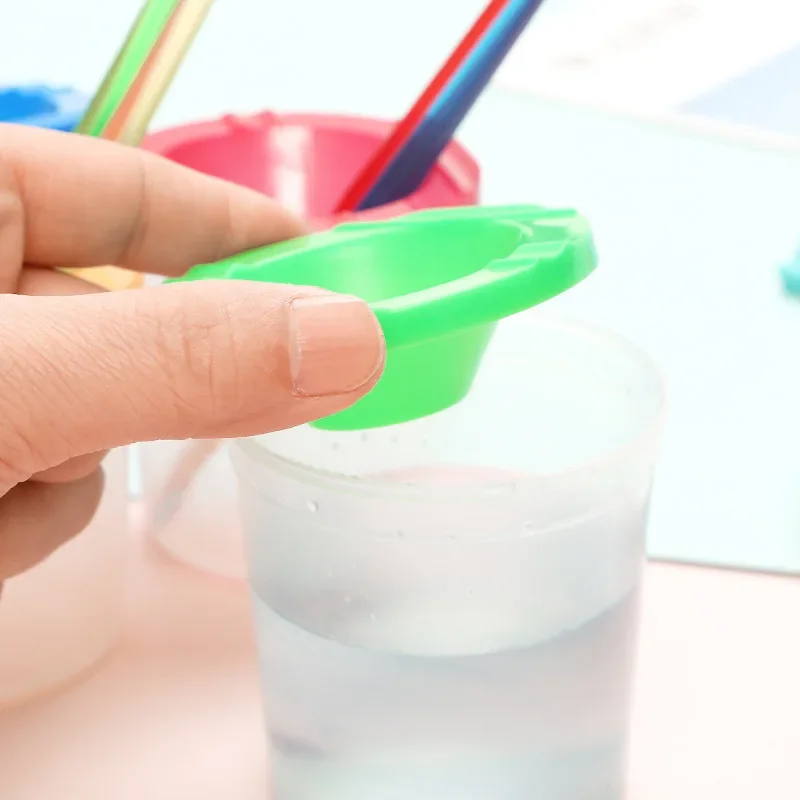 Children's Drawing Palette DIY Art Doodle Paint Brush Cleaning Cup Watercolor Powder Nail Brush Cleaning Vessel Plastic Material