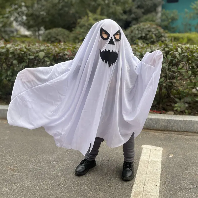 Combhasaki-disfraces de fantasma para Halloween, capa blanca para Cosplay,  juego de rol, disfraz para niños de 5 a 10 años - AliExpress
