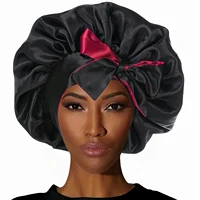 Double Layer Satin BonnetLarge Satin Bonnet Bonnet Hair Bonnet For Sleeping, Reusable Adjusting Hair Care Wrap Cap Sleep Caps Fo 1