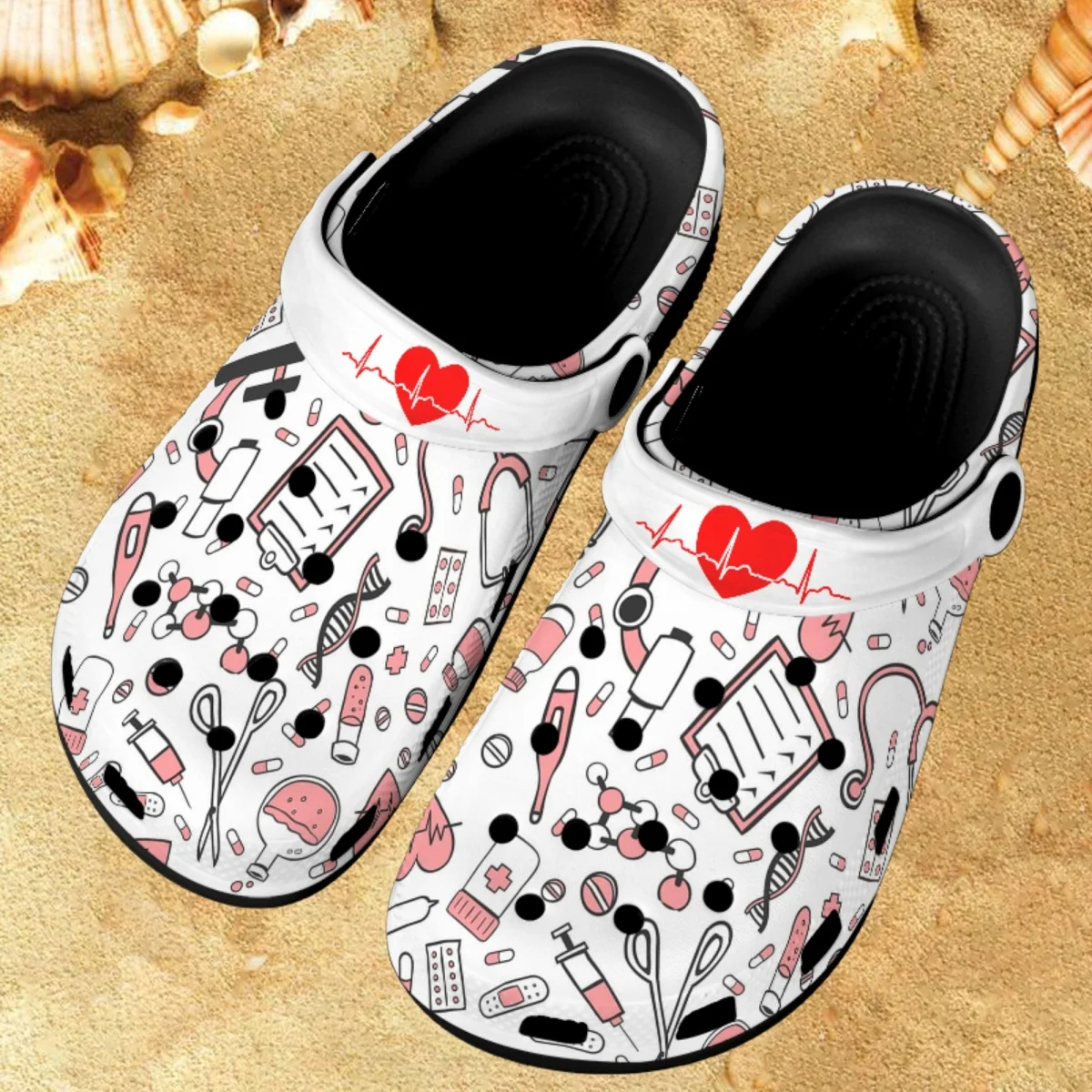 

Nursing Medical Printed Non-Slip Slippers Breathable Outdoor Indoor Slides Soft Clogs for Women Work Sandalias De Mujer 2023