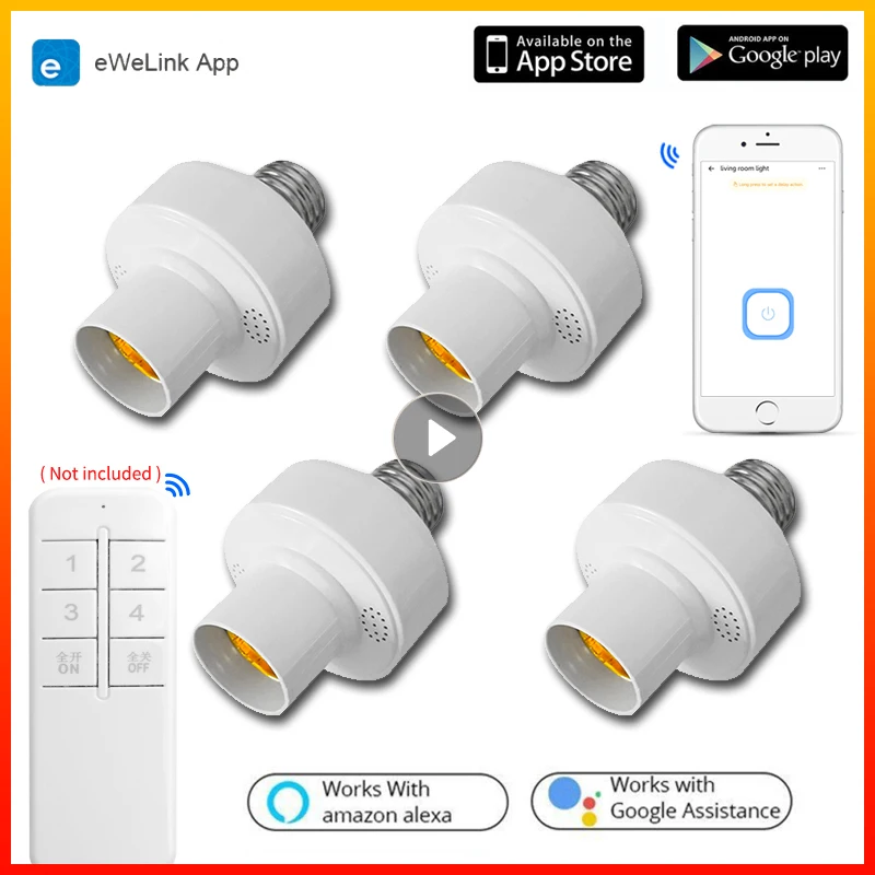 E27 Portalampada Intelligente Ewelink App Smart Light Socket Adattatore Per Lampadine Smart Home Con Gateway 2.4G Controllo Vocale Tramite Alexa Googl