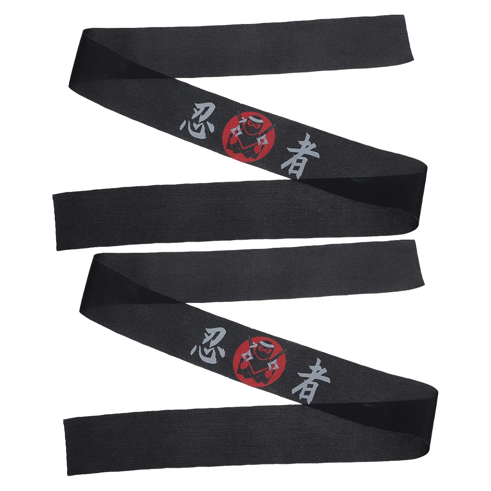 2Pcs Black Headband Samurai Japan Japanese-Style Ninja Running Cloth Karate Accessory Man Sports Headband Japanese Chef sports headbands