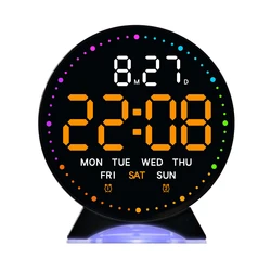 Compact Bedside Digital Alarm Clock with Night Light and Dual Alarms (Orange)