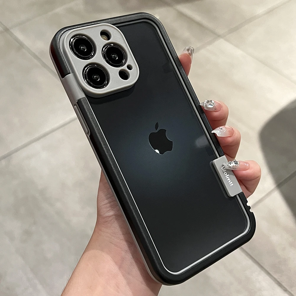 Luxury Liquid Silicone Shockproof Phone Case with Contrast Color Soft Border and Bumper Frame