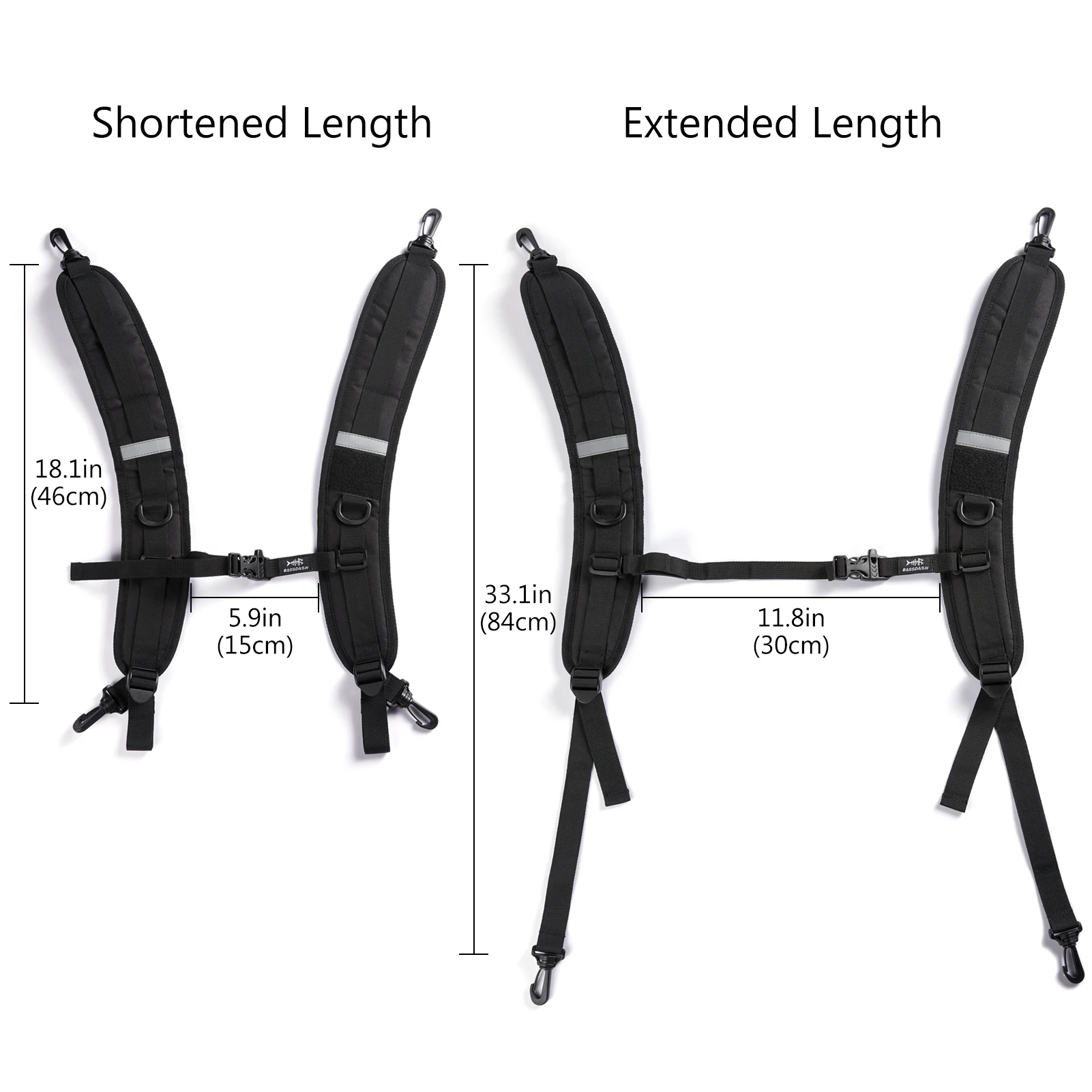 Description Picture 5 of itemBassdash Backpack Straps Replacement Adjustable Padded Shoulder Straps for Backpack Dry Bag