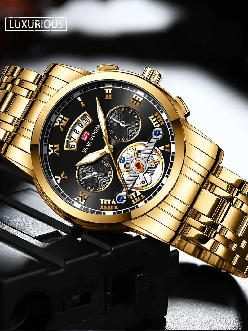 Brand Men Watch Original Pilot Series Simulation Tourbillon 41mm Stainless Steel Quartz Movement Casual Sports Watch_voghion.com