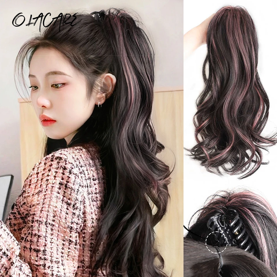 Synthetic Curly Wavy Ponytail Hair Extension Clip On
