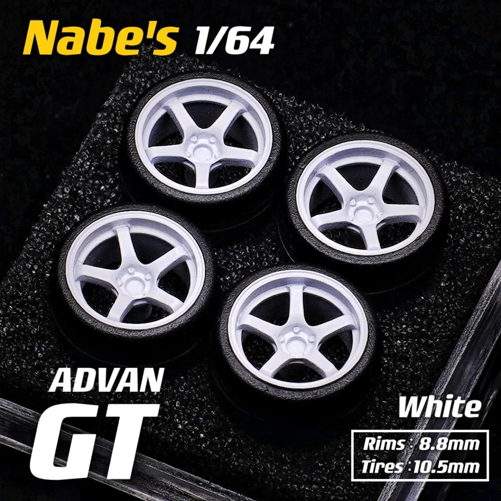 1/64 Nabes XChika  white Advan GT modified wheels 10.5mm attitude wheels 2