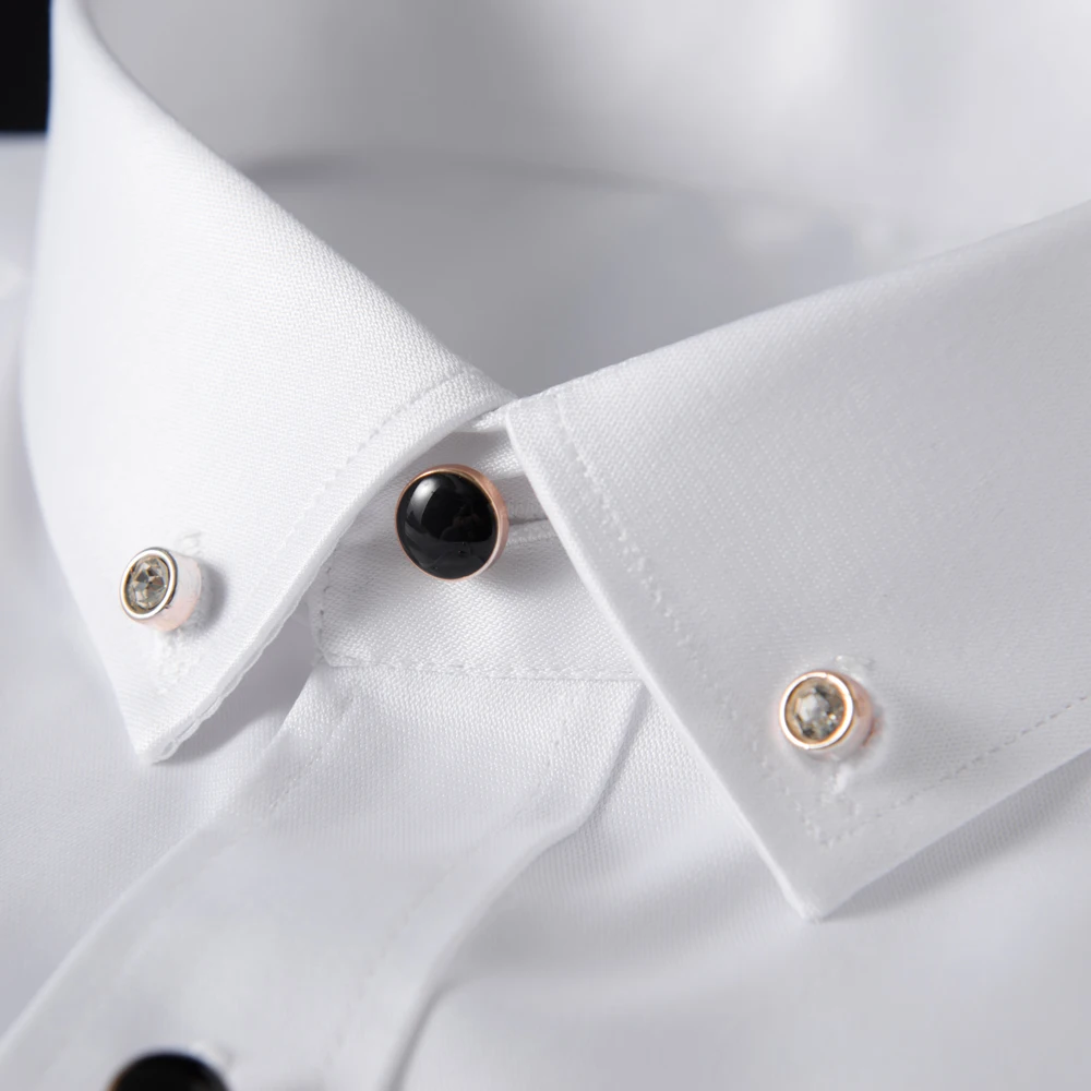 Dress Shirts Men Casual Shirts Men's Party Dance Diamond Button-down Long Sleeve Smooth Silk Touch