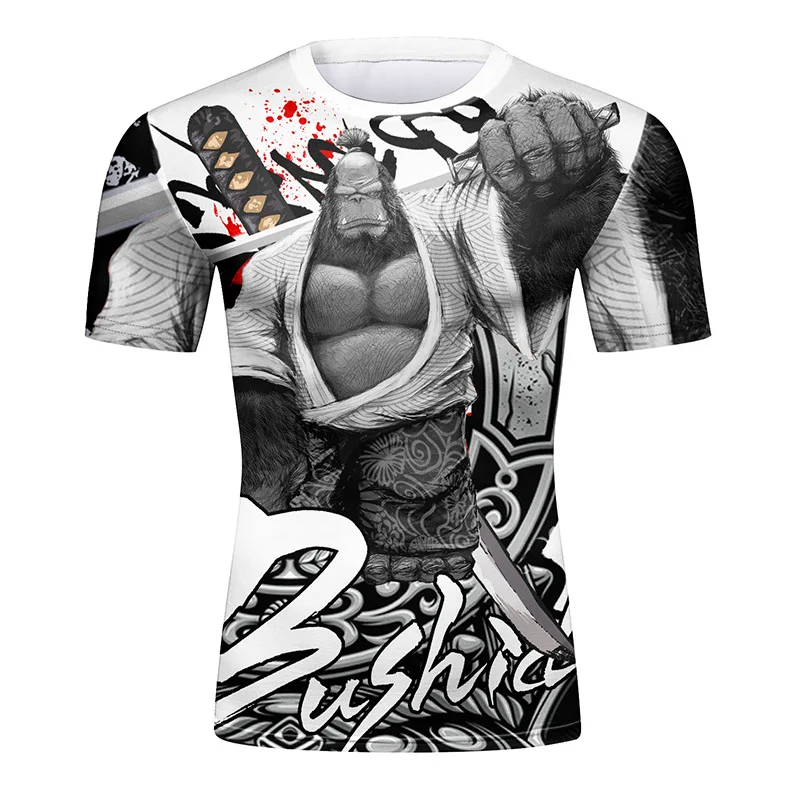 MMA Rashguard Men Kimono Jiu Jitsu T-shirt New 3D Print Bjj Kickboxing MMA Compression T-Shirts Muay Thai Boxeo Fighting Tees