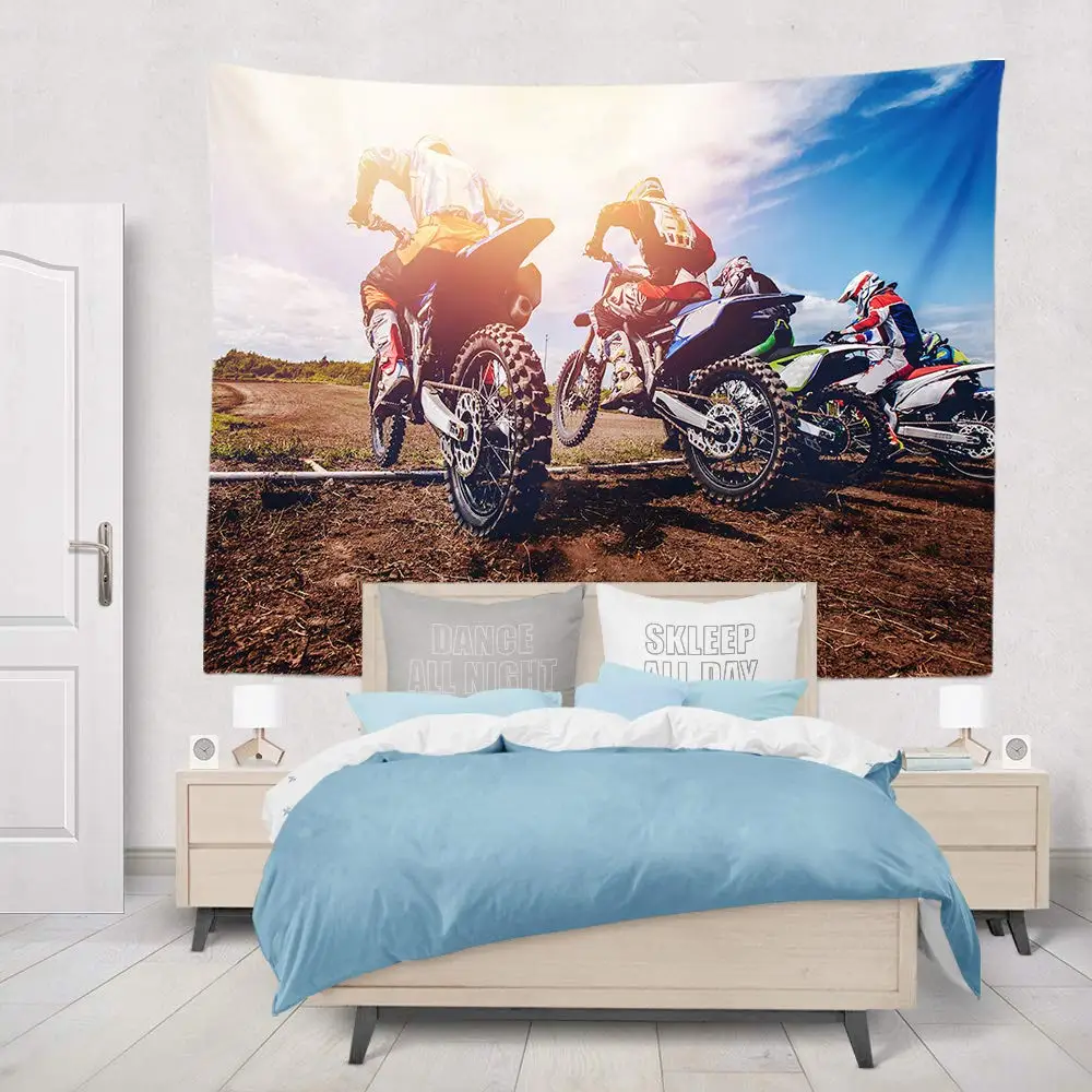 Motocross Racer Tapestry Extreme Sport Tapestry Wall Hanging for Kids Boys Girls Bedroom Decor Wall Art for Bedroom Living Room
