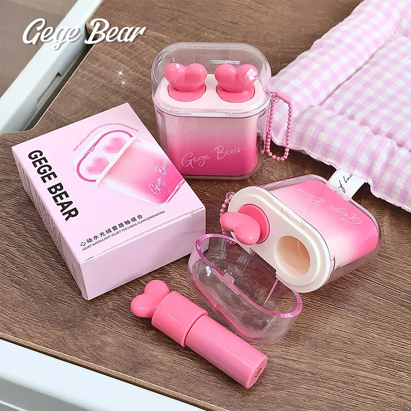 Rose Pink Liquid Lipstick Mirror Water Lip Gloss Matte Velvet Lip Glaze Combination Long Lasting Tint Cosmetic Kits Lipgloss