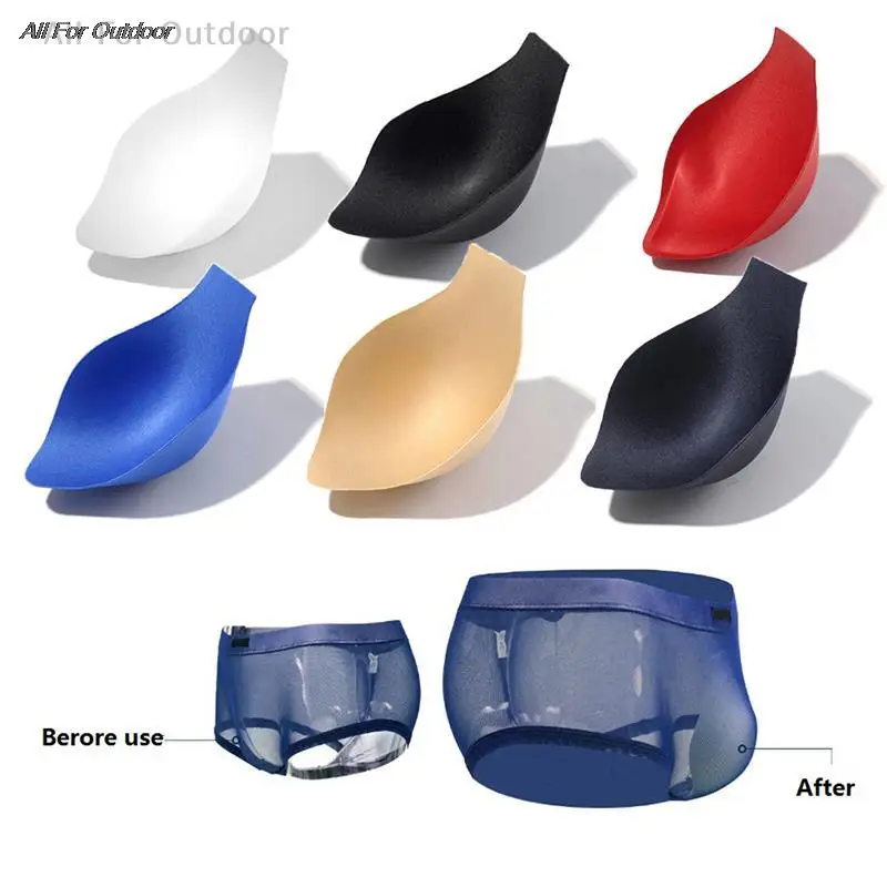 Men Underwear Men Swimsuit Briefs Protective Pouch Swimwear Underwear Sponge Pad Enhancement Cup Push Ups Expansion Bag Front Pads