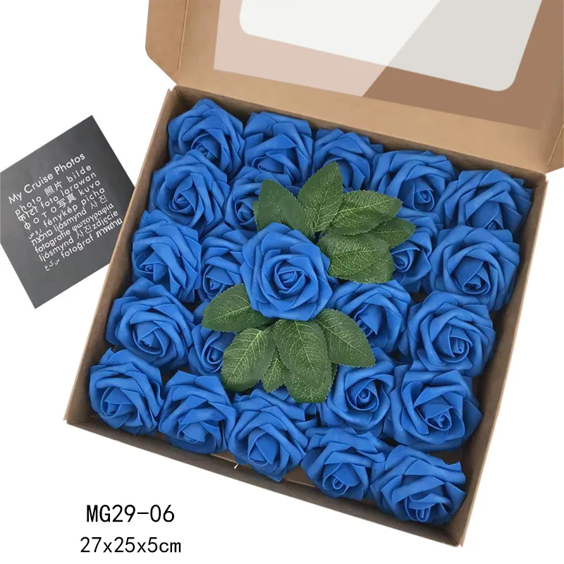 25 Roses European Style Gift Box Packaging Foam Pe Rose With Simulated Artificial Flowers Valentine's Day Wedding Holding Flower