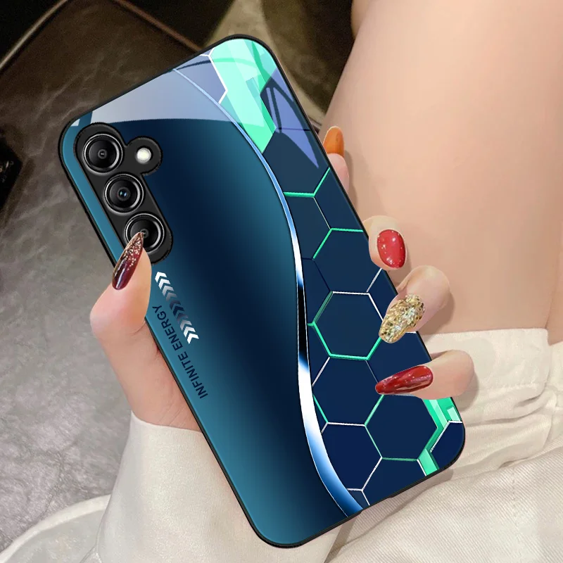 Flowing Light Honeycomb Glass Phone Case