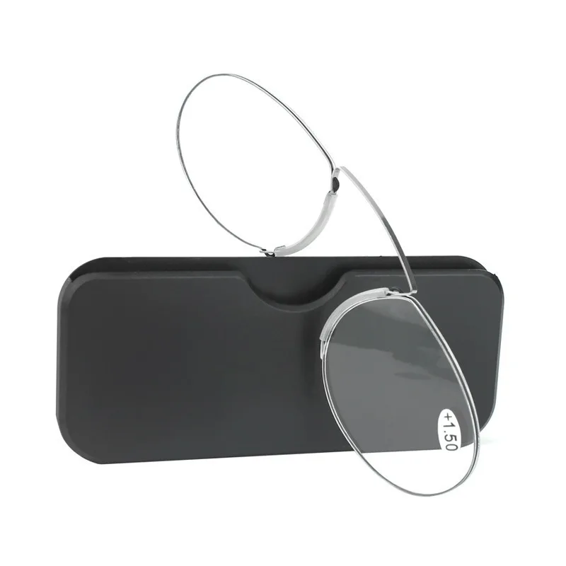 Fashion Nose Clip Reading Glasses Ultra Light Convenient Mobile Phone Presbyopic Eyeglasses Retro Style HD Reading Glasses