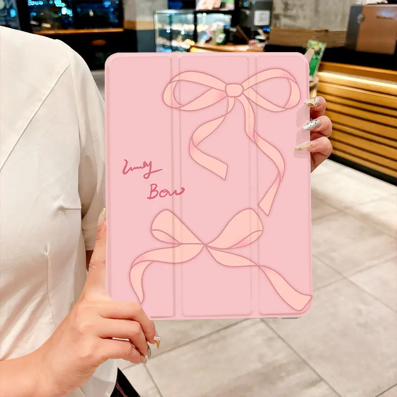 Charming Pink Bow Tablet Case with Anti-Drop Protection