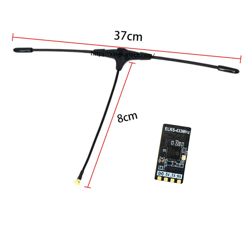 Boîte du module ELRS TX/RX 433-990MHz pour drone RC, contenu détaillé.