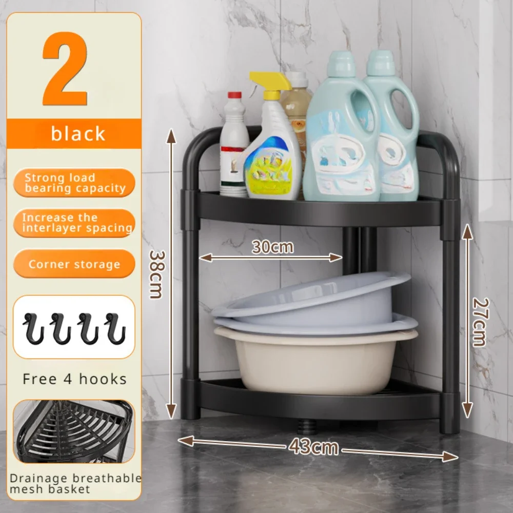 Movable Bathroom Corner Triangle Shelf Floor standing Toilet Multi Story Storage Rack Tier Corner Shelf Kitchen Storage Rack