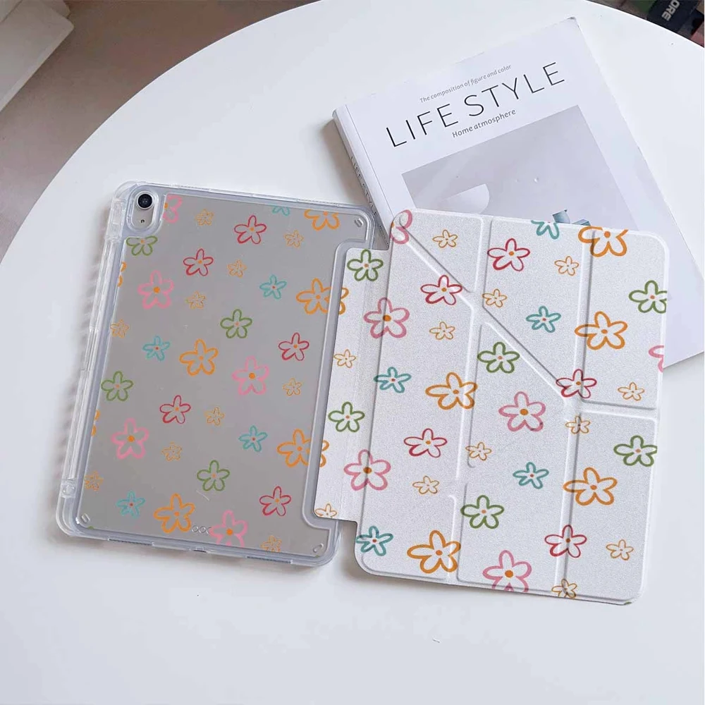 Vibrant Floral Protective Tablet Case with Pen Slot