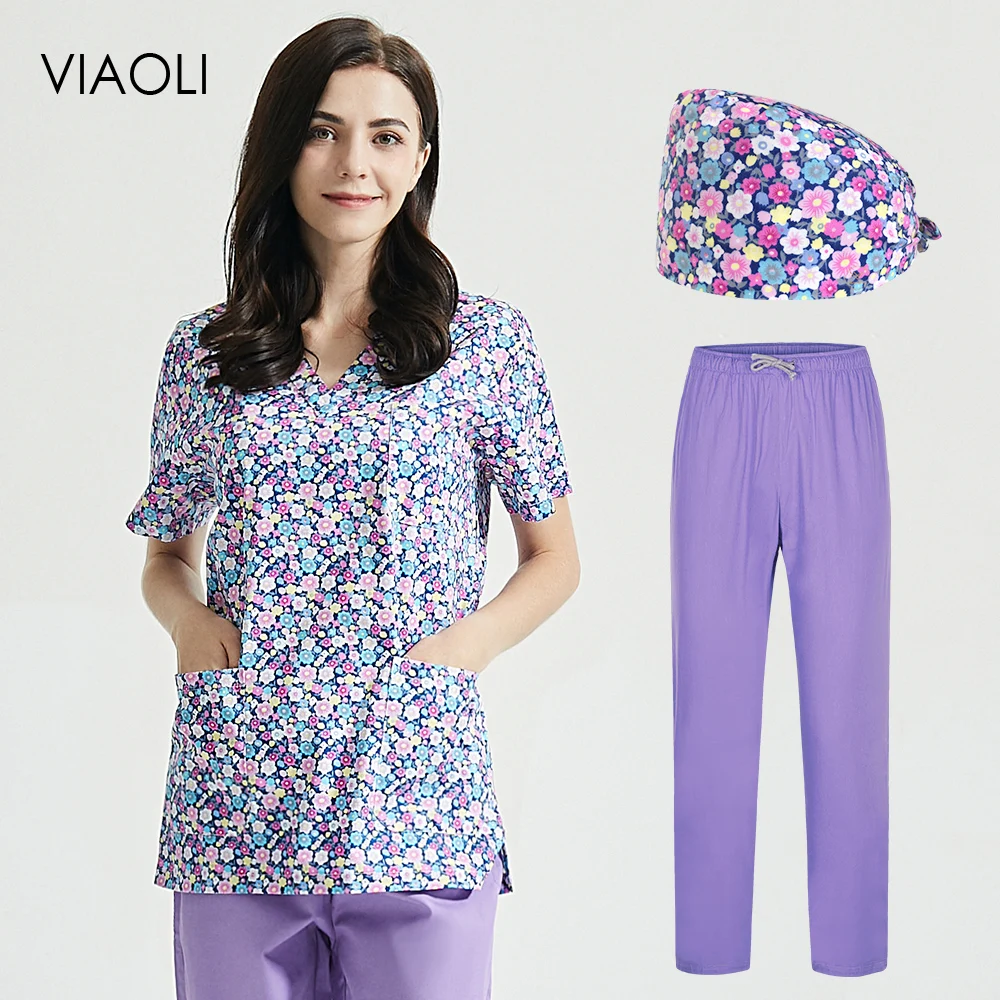 Spa Uniforms Unisex V-Neck Pet grooming institutions Scrubs tops Beauty Salon work clothing Scrubs women work-wear working uniform blouse