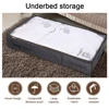 Foldable Under Bed Bags Under Bed Storage Boxes Zippered Organizer Thick Breathable 2 Pcs Underbed Clothes Storage Bags 6