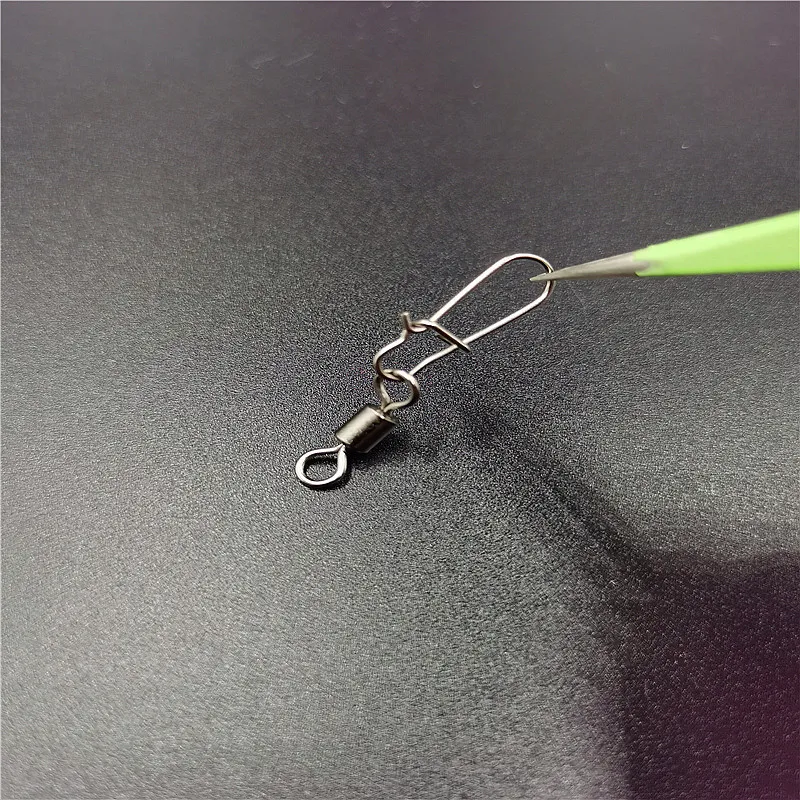 Fishing Connector 50pcs/lot 2# 4# 6# 8# 10# Pin Bearing Rolling Swivel Stainless Steel with Snap Fishhook Lure Tackle