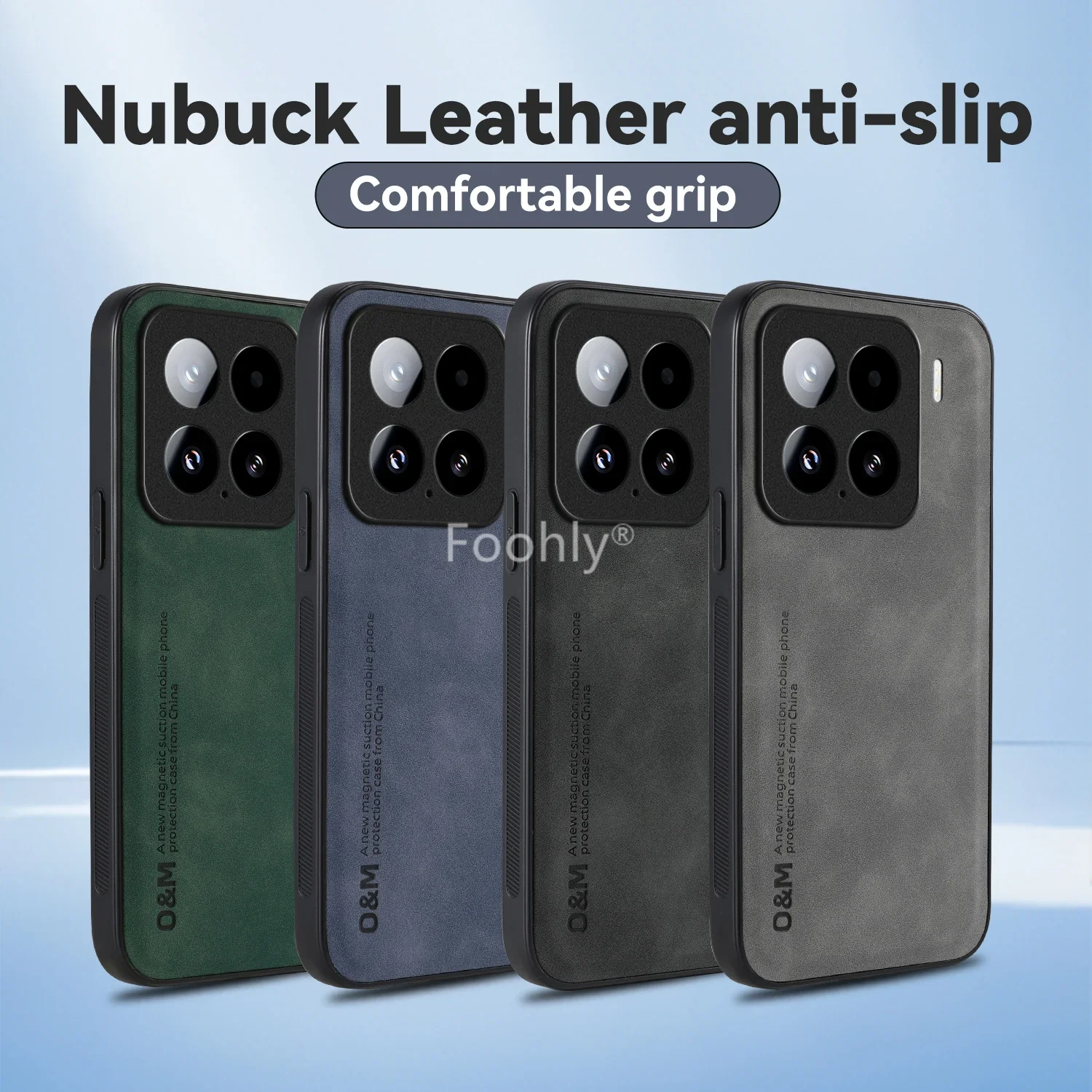 Magnetic Nubuck Leather Shockproof Phone Case - Premium Protective Cover