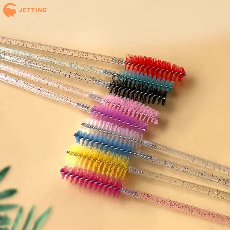 50/100Pcs 일회용 크리스탈 속눈썹 브러쉬 빗 눈 속눈썹 확장 마스카라 완드 메이크업 전문 메이크업 뷰티 도구