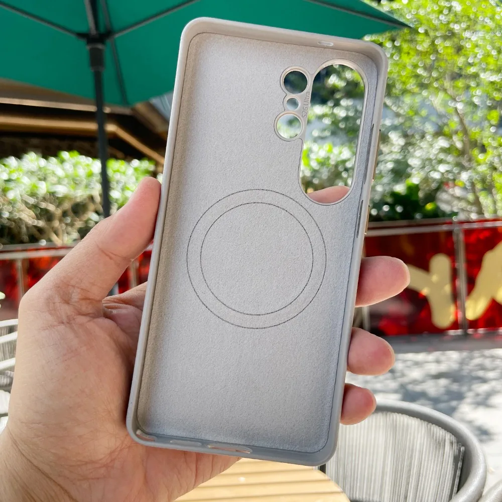 Eco-Friendly Slim Leather Phone Cover with Magnetic Wireless Charging and Shockproof Protection