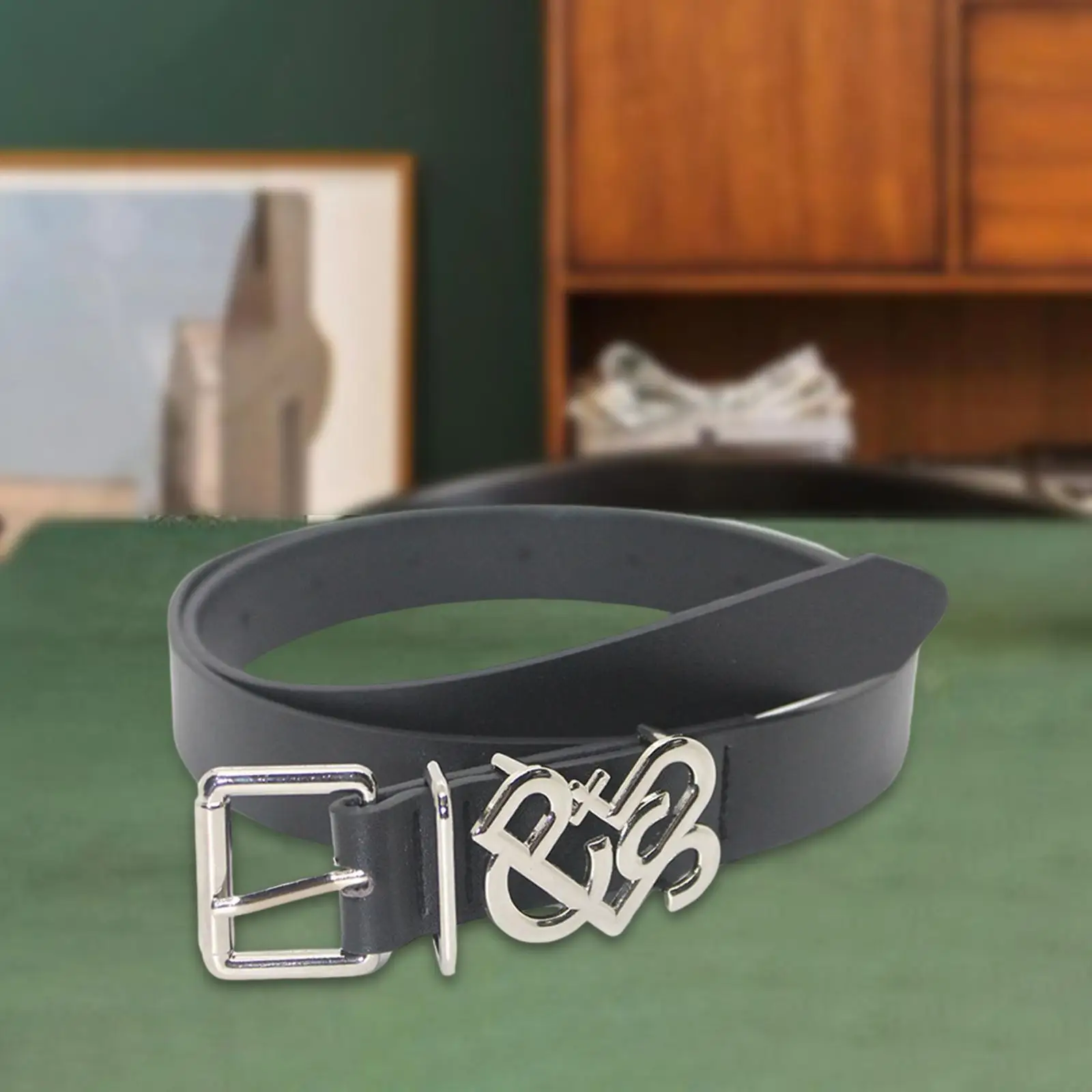 Ladies Belts with Pin Buckle Waistband Trendy Women Leather Belt for Pants