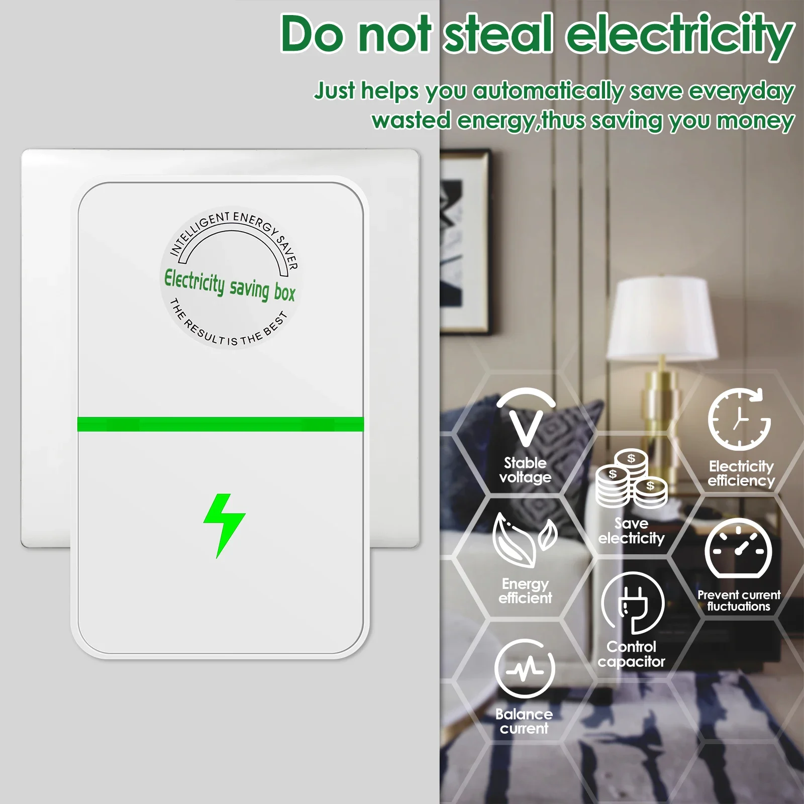 2/4Pcs Electricity Energy Saver 90V-250V Energy Saving Box Watt Factor US Plug EU Stop Adapter power saver
