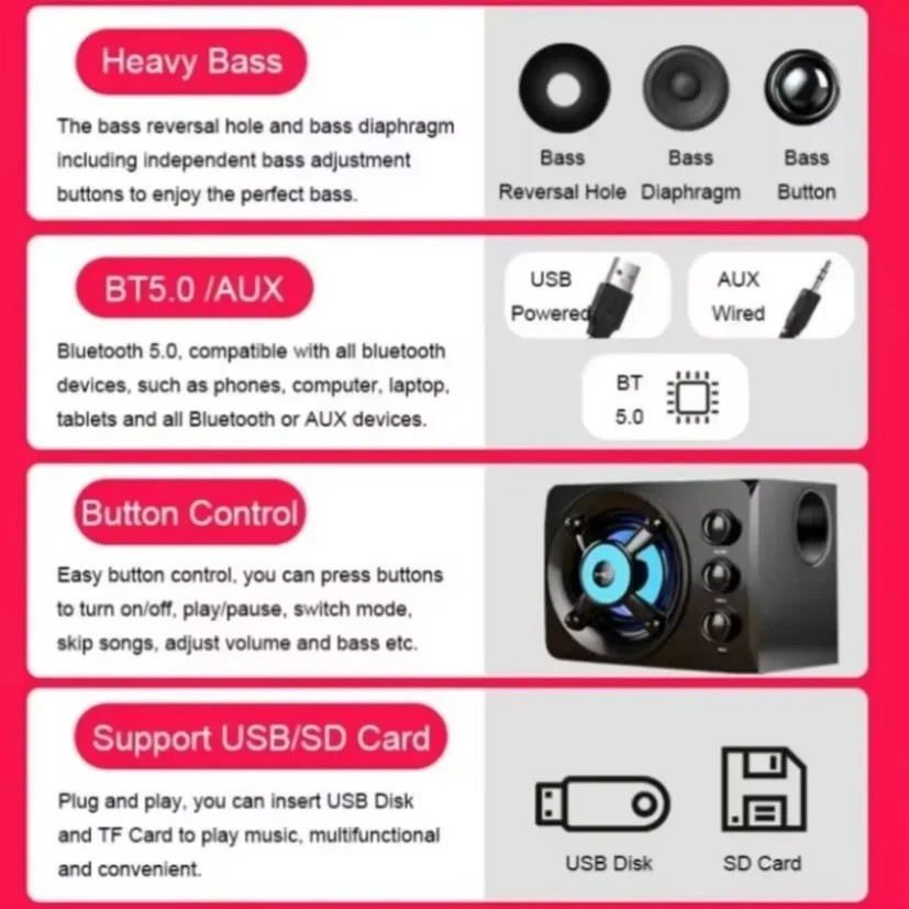 Upgrade HIFI 3D Stereo Speakers With LED Light - Image 6