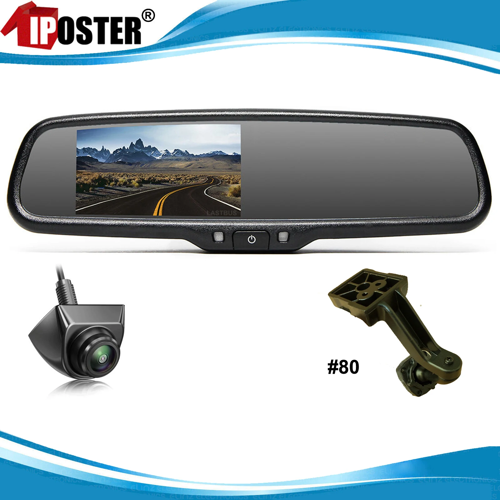 iposter-43-inch-car-rear-view-mirror-monitor-with-no80-bracket-fisheye-lens-backup-reverse-camera-for-totyota-land-cruiser