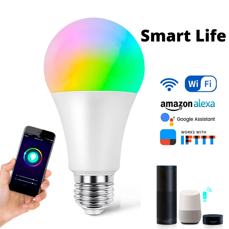 Alexa Echo Led Lampadina Controllo Vocale Smart Home Lampadina Temporizzazione 5 Colori Faretto Lampadina Controllo Gruppo Compatibile Alexa Home