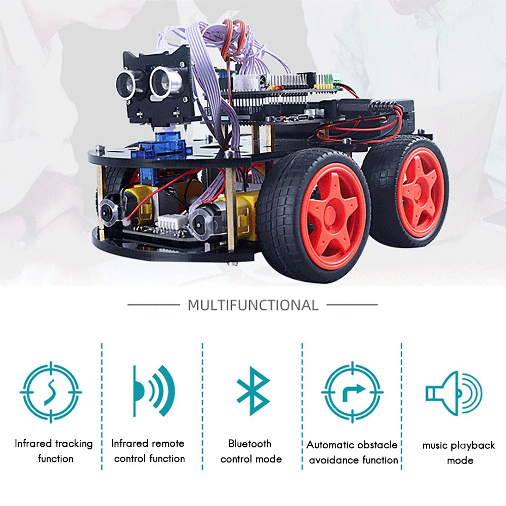 스마트 자동차 로봇 키트 용 UNO Bot DIY 원격 제어 로봇 시작하기 Arduino 키트 DIY 코딩 적합