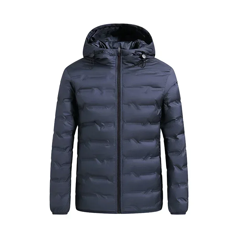 Hooded Men's Down Cotton Padded Leisure Trendy Fashion Youth Short Jacket Lightweight Smooth Three-dimensional Cutting