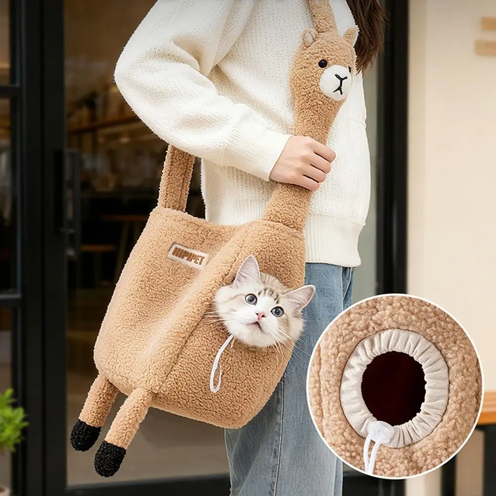 Borsa da trasporto per animali a forma di animale a forma di alpaca/dinosauro/giraffa/oca Borsa a tracolla per gatti traspirante di grande capacità