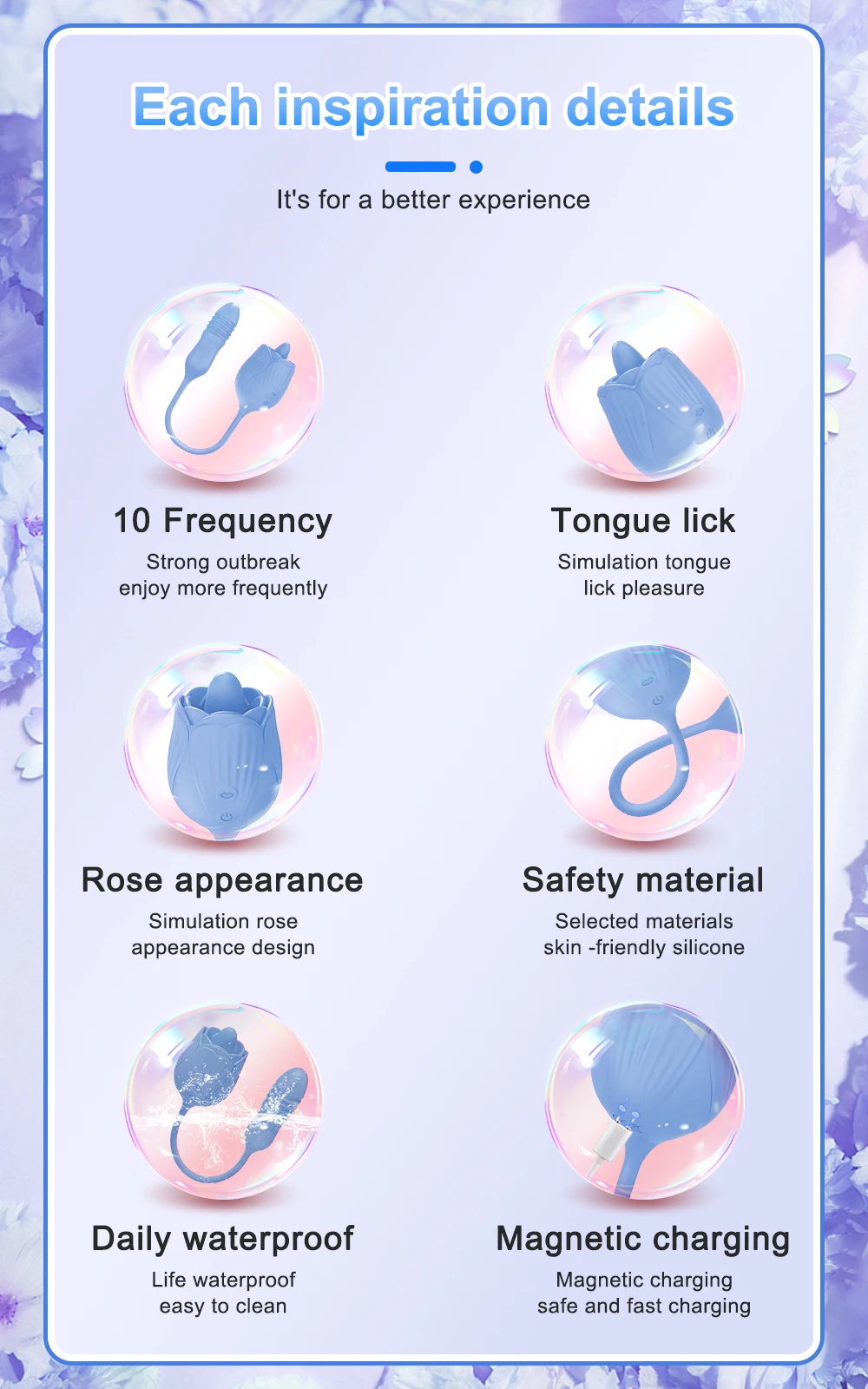 Rose Toy Dildo Thrusting Vibrator for Women Egg Clitoris Sucker Stimulator Tongue Licking Adults Goods Sucking Sex Toys Female