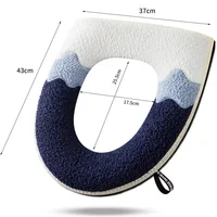 Waterproof Plush Toilet Seat Cover, Universal Model, Ring, Washable, Zipper, Bathroom Mat, Decorative 2